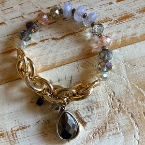 Gold Link Beaded Bracelet